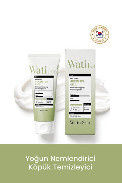 wati for skin Mild Acidic Green Tea Cica Moisture Whipping Cleansing Foam