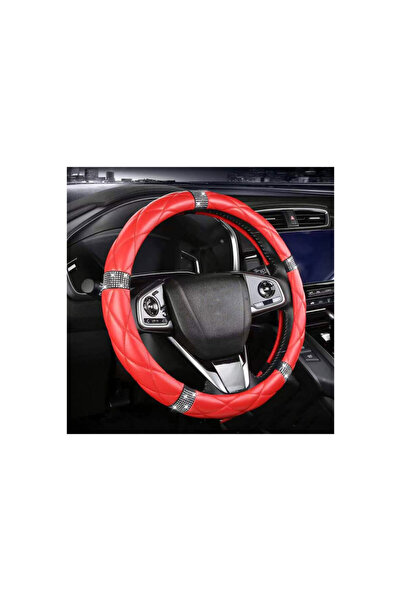 ART Husa volan auto imitatie piele marime M 37-38 cm Rosu