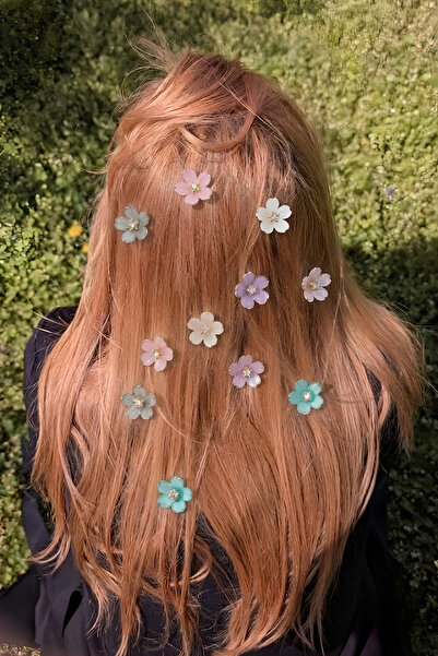 Elifsu Jewelry Zircon Stone Colorful Flower Figured Hair Accessory Hair Clip ...
