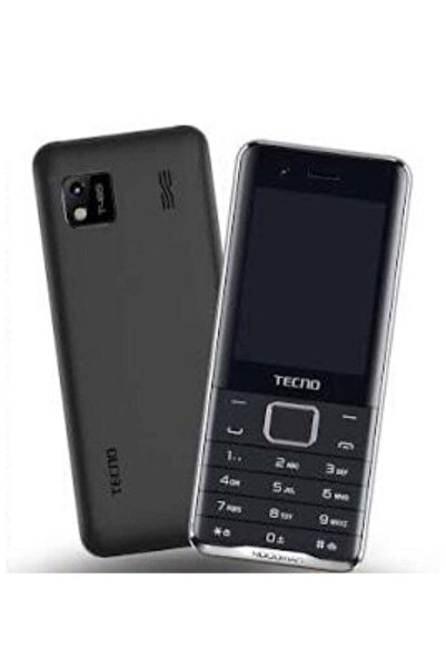 TECNO هاتف محمول T485 بشريحتين، شاشة 2.8 بوصة، راديو FM، مصباح يدوي - أسود