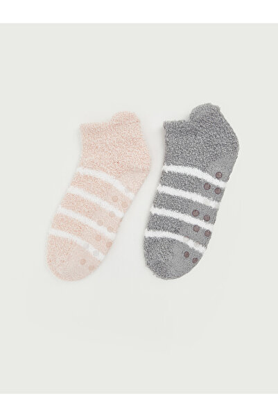 LC Waikiki Striped Non-slip Sole Women's Home Sock 2 Pack