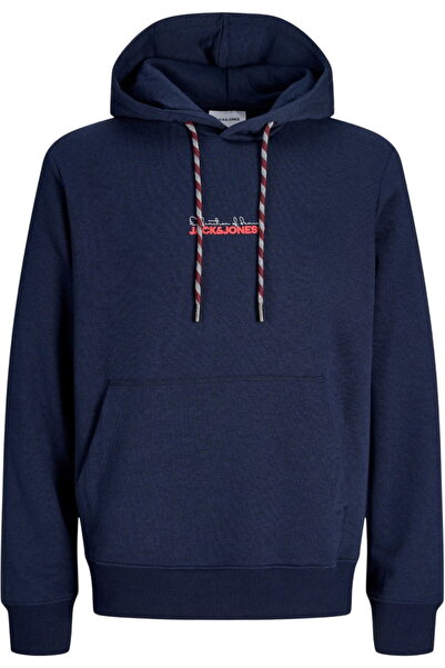 Jack & Jones JACK &JONES Kendrick Φούτερ με κουκούλα - 12298421-Ναυτικό Μπλε