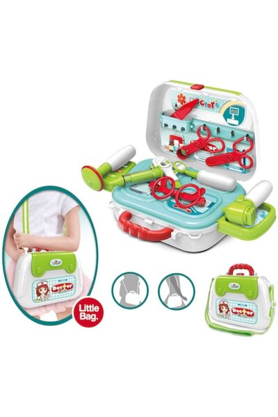 Rovo Set de doctor, 12 piese, valiză de transport, plastic, pentru băieți, 3 ani