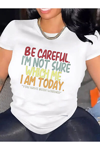 128 Women's Comfortable Round Neck T-Shirt, Short Sleeve, Cotton Blend, Soft ...