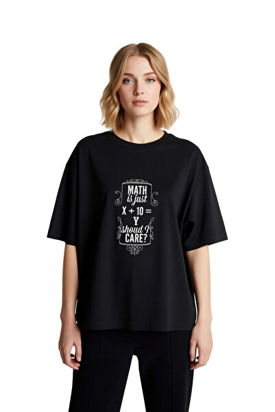 PayBuy Matematică? X + 10 = Y Sau îmi pasă? Tricou oversize imprimat pentru f...