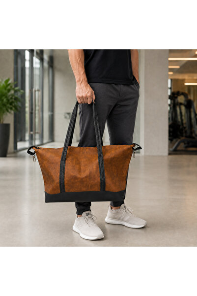 Soyoe Faux Leather Duffel Bag, Travel and Carry-On Bag, Zippered, Large Volum...