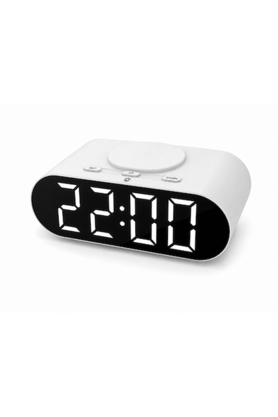 OEM Ceas digital LED cu stație de încărcare wireless pentru telefon, alarmă, ...