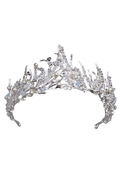 VeeShop Diadema eleganta Narissa, model cu ramuri cu perle, margelute si cris...