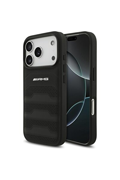 MERCEDES Θήκη AMG Δερμάτινη με Ανάγλυφο Λογότυπο για iPhone 17 Pro μαύρη