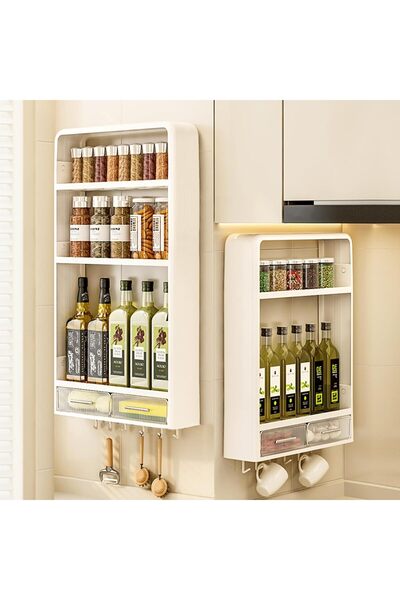 LBMT Spice Rack and Kitchen Storage Organizer - 3-Tier Kitchen Shelf with Dra...