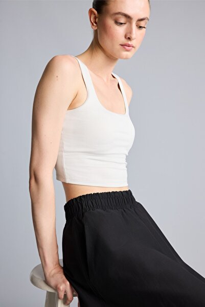 DeFacto Square Neck Basic Crop Cut Tank Top Women H2003Ax26Au