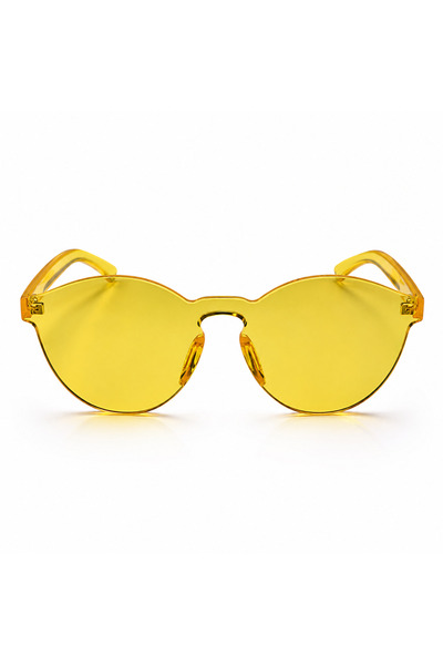 Matteo Ferari Ochelari de Soare Damă Cat Eye Galbeni cu Ramă Translucidă – Mo...