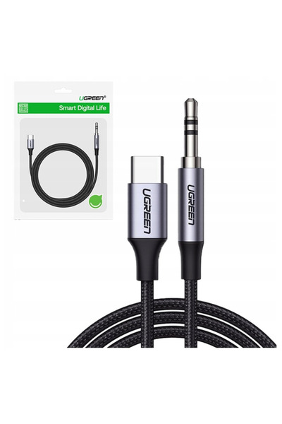 Ugreen Cablu Audio Aux 3.5 mm Mini Jack la USB C Telefon Tabletă 1M Negru