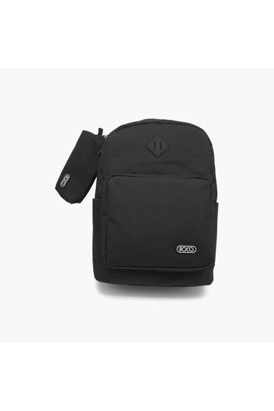 Roco Plain 2-Piece School Backpack Set for 5-8 Yrs with Pencil Case - 17 Inch