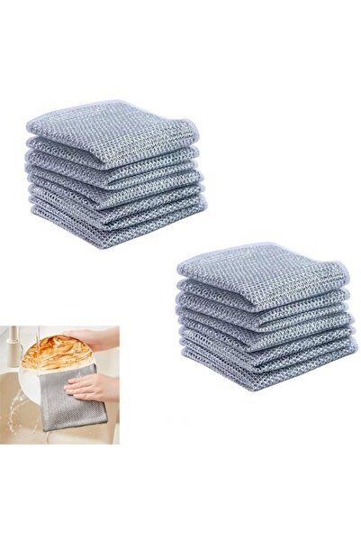 STARSTAR 10 kitchen cleaning cloths with metal mesh, silver