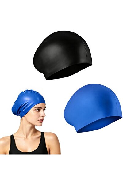 STARSTAR 2 silicone swim caps L waterproof long hair.
