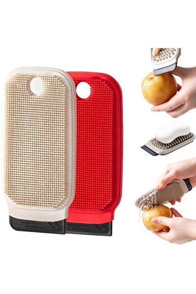 STARSTAR Vegetable brush set (2 pieces), silicone cleaning scraper, hangable,...