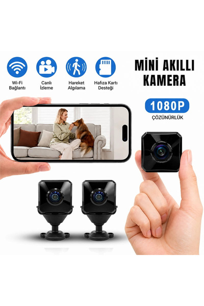 Yenimiyeni 1080P Full HD Wifi Şarjlı Mini Güvenlik Kamerası Geniş Açılı Balık...