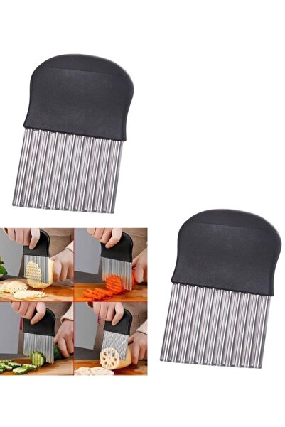 STARSTAR Wavy potato knife 2-piece set, suitable for French fries and serrate...