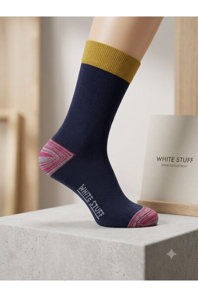 Serena Sosete bărbătești lungi – „White Stuff”, culoare BLUMARIN cu model