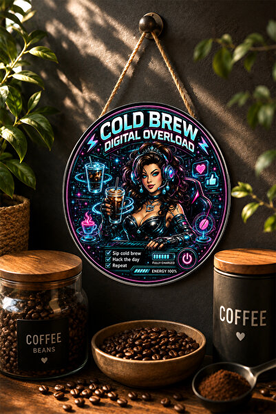 Mayeka Espresso Hitni Režim Zabavna MDF Okrugla Zidna Ploča sa Temom Kafe