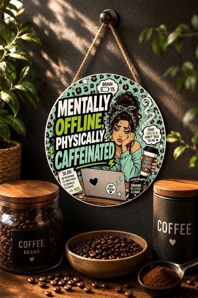 Mayeka Cafeaua este limba mea de dragoste - Placă rotundă de cafea vintage di...