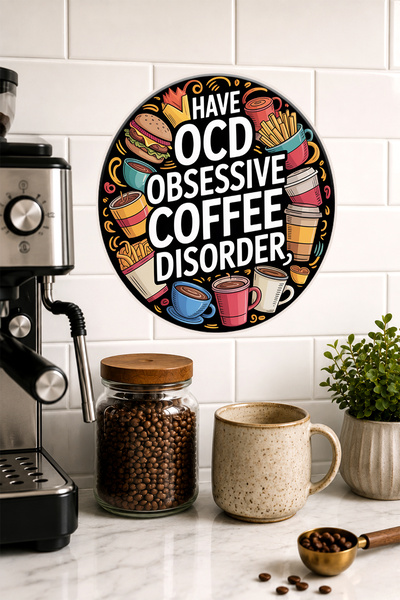 Mayeka OCD Έμμεση Ειδωλιακή Ειδωλίαση Καφέ Τραπέζι MDF Στρογγυλό για Φαγητό κ...