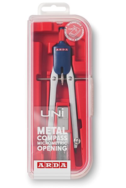 Arda Compas micrometric, cutie compacta cu picioare fixe, 3 piese,