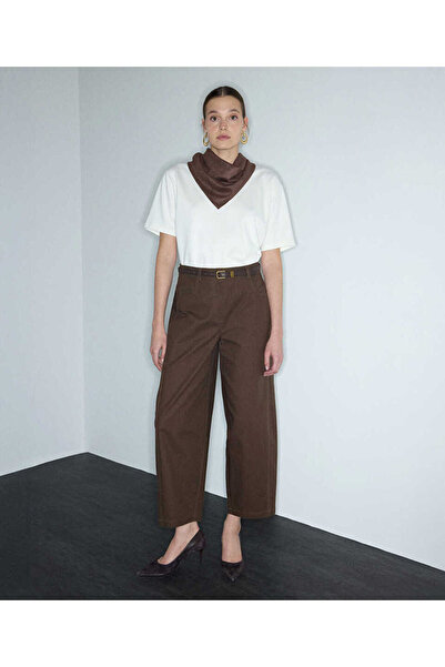 İpekyol Dokulu barrel fit pantolon