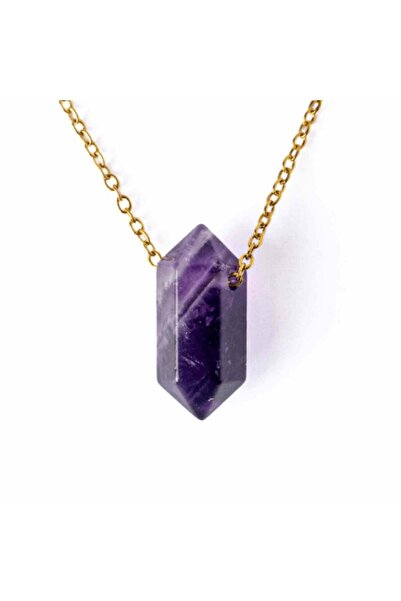 craftmystic Calm si Echilibru - Colier din Ametist cu Lant din Otel Inoxidabil