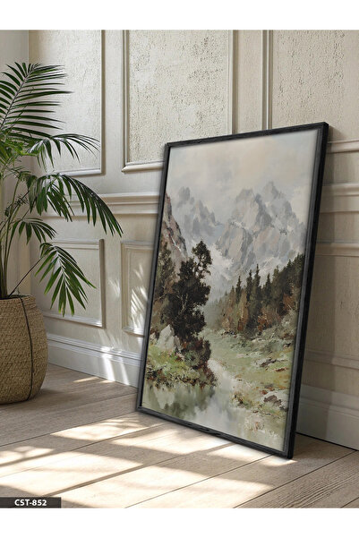 Evinemoda Oil Painting Lookalike Forest Road One-Piece Wooden Framed Painting