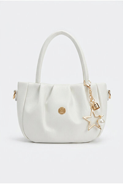 Baguar Women's Zippered Lined Star Detailed Hand and Shoulder Bag