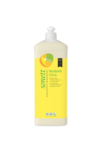 Sonett Săpun lichid organic cu lămâie pentru mâini și corp, 1L