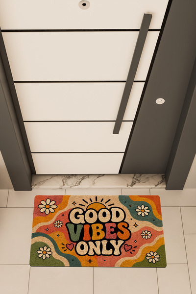 Dormot DEAS HOME, Ψηφιακή Εκτύπωση, GOOD VIBES ONLY Πολύχρωμο Ρετρό Μποέμ Θέμ...