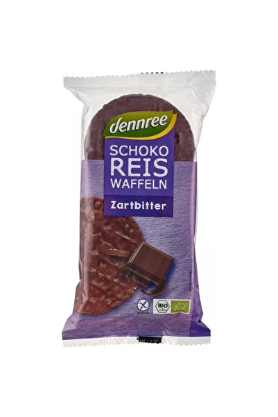 Dennree Prăjituri de orez cu ciocolată neagră, bio, fără gluten, 100g