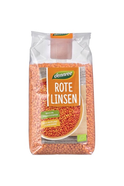 Dennree Linte roșie organică, 500g