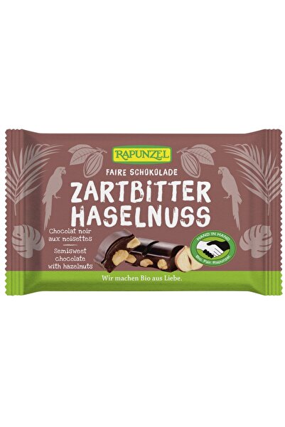 Rapunzel Ciocolată neagră 60% cacao și nuci întregi, organică vegană, 100g