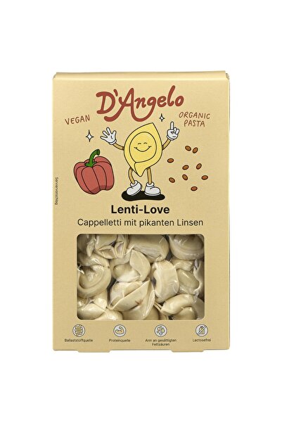 Carlo Dangelo Cappelletti vegani umpluți cu linte picantă organică, 250g