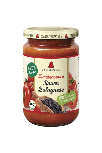 Zwergenwiese Sos Bolognese cu roșii bio și linte, 340ml