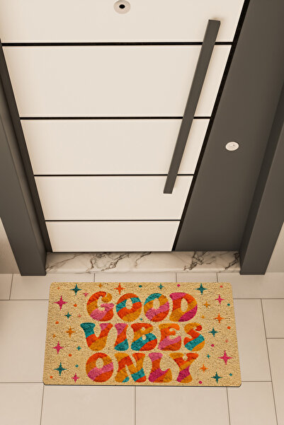 Dormot Deas Home, Digital Printing, Good Vibes Only Colorful Retro Bohemian T...