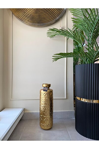 HERA DEKOR GOLD METAL YER VAZOSU 51 CM