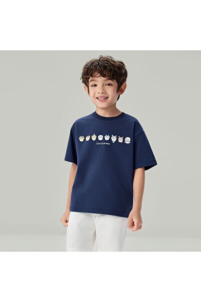 Giordano Kids' Chiikawa Navy Character Relaxed Graphic Tee