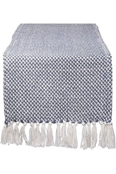 DII Woven Basics Collection 100% Cotton Knit Table Runner, 15x72, French Blue