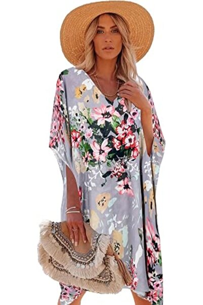 Moss Rose Women's Beach Cover up Swimsuit Kimono Cardigan with Bohemian Flora...