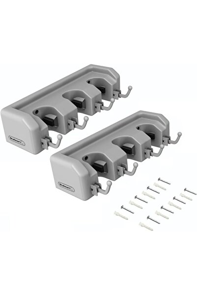 stalwart Shovel, Rake and Tool Holder with Hooks- Wall Mounted Organizer for ...