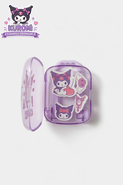 kuromi New Season Licensed Rubber Eraser Set with Vivenca, 4-Piece Eraser Set