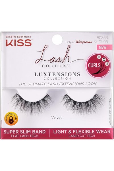 kiss new york KISS Lash Couture Luxtension، رموش صناعية، مخملية، 12 مم، تتضمن...