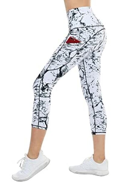 THE GYM PEOPLE womens Capri Leggings | Tummy Control, Deep Side Pockets, Squa...