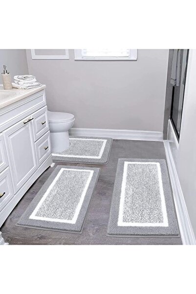 Pauwer Bathroom Rugs Sets 3 Piece Bathroom Shower Rugs with U-Shaped Contour ...