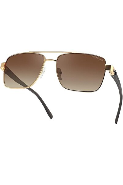 PUKCLAR Pilot Men Polarized Sunglasses Lightweight Rectangular Sunglasses for...